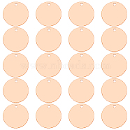 WADORN 20Pcs Copper Sheets, Copper Disc, Flat Round, PeachPuff, 25x1mm, Hole: 3mm(KK-WR0001-24B)