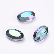 Imitation Austrian Crystal Beads, Grade AAA, Faceted, Oval, Colorful, 9.5x6x3mm, Hole: 0.7~0.9mm(SWAR-F072-9x6mm-31)