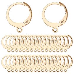 80Pcs 304 Stainless Steel Leverback Earring Findings, with Horizontal Loop, Real 18K Gold Plated, 14.5x12x2mm, Hole: 1.2mm(STAS-SC0004-59G)
