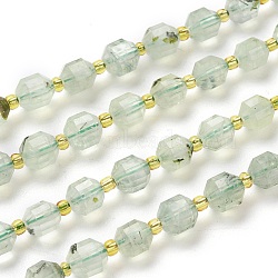 Natural Prehnite Beads Strands, Round, Faceted, 7x7x8mm, Hole: 0.8mm; about 38pcs/Strand, 15.35 inches(39cm)(G-K303-A32-8mm)