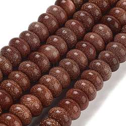 Synthetic Goldstone Beads Strands, Rondelle, 10x6mm, Hole: 1.2mm, about 64pcs/strand, 14.84''(37.7cm)(G-B077-B02-01)