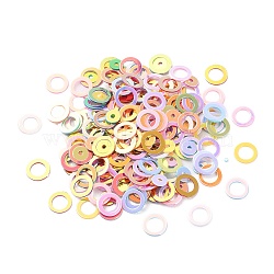 PVC Paillette/Sequins Beads, Golden Sheen, Round, Mixed Color, 4~6x0.3mm(PVC-F003-07M)