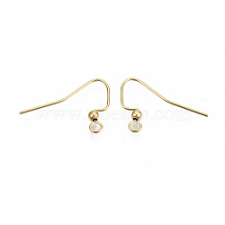 304 Stainless Steel Earring Hooks, Ear Wire, with Horizontal Loop, Cadmium Free & Nickel Free & Lead Free, Golden, 17x22mm, Hole: 2mm, 21 Gauge, Pin: 0.7mm(STAS-S111-010G-NR)