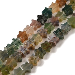 Natural Indian Agate Beads Strands, Star, 4x4.5x2mm, Hole: 0.8mm, about 102pcs/strand, 15.35 inch(39cm)(G-G085-B11-01)