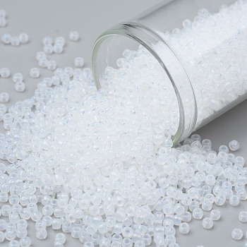 TOHO Round Seed Beads, Japanese Seed Beads, (1141) Translucent White, 11/0, 2.2mm, Hole: 0.8mm, about 1110pcs/10g