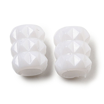 Opaque Acrylic European Beads, Large Hole Beads, Column, White, 12x10mm, Hole: 6mm, about 1250pcs/500g