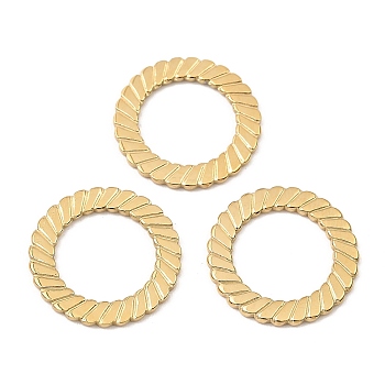 Ion Plating(IP) 316 Stainless Steel Linking Rings, Real 24K Gold Plated, 18x1mm, Hole: 12mm