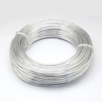 Round Aluminum Wire, Flexible Craft Wire, for Beading Jewelry Doll Craft Making, Silver, 17 Gauge, 1.2mm, 140m/500g(459.3 Feet/500g)