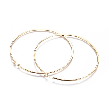 304 Stainless Steel Big Hoop Earrings, Hypoallergenic Earrings, Ring, Golden, 104x100.5x2mm, 12 Gauge, Pin: 0.8mm