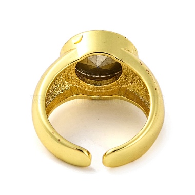 Bague de manchette ronde en verre de laiton pour femmes(RJEW-U003-19)-4