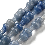 Natural Blue Aventurine Beads Strands, Gourd, 13.5~14.5x8~8.5mm, Hole: 1mm, about 26pcs/strand, 14.96''(38cm)(G-C039-A10)
