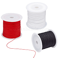 ARRICRAFT 3Rolls 3 Colors Braided Nylon Thread, Chinese Knotting Cord Beading Cord for Beading Jewelry Making, Mixed Color, 0.5mm, about 150yards/roll, 1roll/color(NWIR-AR0001-003A)