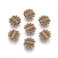 Tibetan Style Alloy Beads, Cadmium Free & Nickel Free & Lead Free, Gear, Antique Bronze, 9.5x1.5mm, Hole: 1.5mm(MLF0670Y-NF)