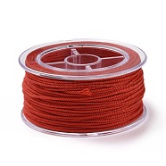 Macrame Cotton Cord, Braided Rope, with Plastic Reel, for Wall Hanging, Crafts, Gift Wrapping, FireBrick, 1.2mm, about 26.25 Yards(24m)/Roll(OCOR-H110-01B-11)
