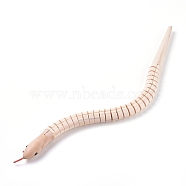 Unfinished Wooden Wiggly Snakes, Flexible Wood Snakes,  Themed Birthday Party Supplies, Halloween Prop, Antique White, 310x14~16mm(DIY-WH0163-12A)