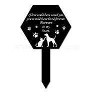 Acrylic Garden Stake, Ground Insert Decor, for Yard, Lawn, Garden Decoration, with Memorial Words  Forever In My Heart, Dog, 250x150mm(AJEW-WH0382-005)
