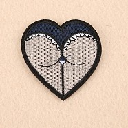Computerized Embroidery Cloth Iron on/Sew on Patches, Costume Accessories, Appliques, Heart, Moccasin, 60x56mm(DIY-F038-H04)