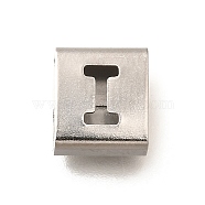 Letter Style 304 Stainless Steel Square Slide Charms, Letter I, 9x8x4mm, Hole: 3.5x8.5mm(STAS-L132-03I)