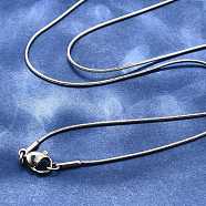 Tarnish Resistant 304 Stainless Steel Snake Chain Necklace Making, with Lobster Claw Clasps, Stainless Steel Color, 17.7 inch(45cm)(STAS-P045-11P)