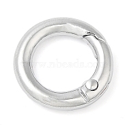 Rack Plating Brass Spring Gate Rings, Round Ring, Lead Free & Cadmium Free, Long-Lasting Plated, Platinum, 6 Gauge, 20x4mm(KK-Q781-13P)