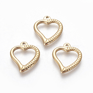 Vacuum Plating 304 Stainless Steel Open Heart Pendants, Hollow, Golden, 18x16x2mm, Hole: 1.4mm(STAS-I101-38G)