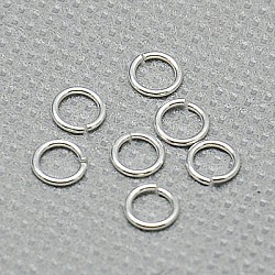 Sterling Silver Open Jump Rings, Round Rings, Silver, 5x0.75mm, Hole: 3.5mm(X-STER-A005-28)