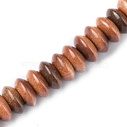 Synthetic Goldstone Beads Strands, Saucer Beads, Rondelle, 12x5.5~6.5mm, Hole: 1.2mm, about 33pcs/strand, 7.80~8.82 inch(19.8~22.4cm)(G-F743-05K)