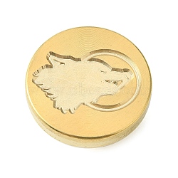 DIY Scrapbook, Brass Wax Seal Stamp Head, Wolf, Golden, 25x14mm(AJEW-WH0099-025)