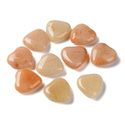 Natural Red Aventurine Heart Palm Stones, Crystal Pocket Stone for Reiki Balancing Meditation Home Decoration, 20.5x20x7mm(G-M416-09B-02)