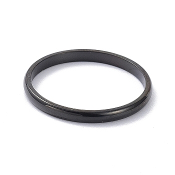 2mm Polished Plain Dome Finger Ring for Girl Women, 304 Stainless Steel Rings, Electrophoresis Black, US Size 5(15.7mm)