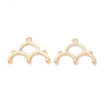 Brass Chandelier Component Links, Cloud, Real 18K Gold Plated, 12x18x2.6mm, Hole: 1mm & 0.8mm