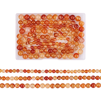 3 Strands 3 Sizes Natural Carnelian Beads Strands, Round, 1strand/size