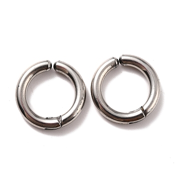 304 Stainless Steel Clip-on Earrings, Hypoallergenic Earrings, Ring, Stainless Steel Color, 18x3mm