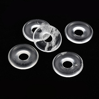 Watermelon Stone Glass Pendants, Donut/Pi Disc, 18x4.5~5.5mm, Hole: 5.5mm