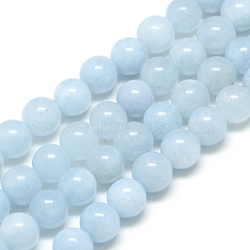 Natural Aquamarine Beads Strands, Round, 6x6mm, Hole: 1mm, about 62pcs/strand, 15.5 inch(X-G-S150-08-6mm)