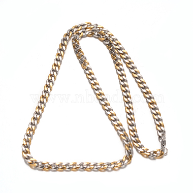 304 Stainless Steel Cuban Link Chain Necklaces & Bracelets Jewelry Sets(SJEW-I081-04-6mm)-2