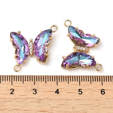 Brass Pave Faceted Glass Connector Charms(FIND-Z020-04G)-3