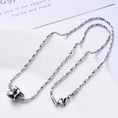304 Stainless Steel Coreana Chain Necklace(NJEW-S420-006B-P)-5
