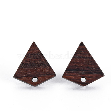 Walnut Wood Stud Earring Findings(WOOD-S054-49)-2