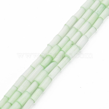 Pale Green Tube Glass Beads