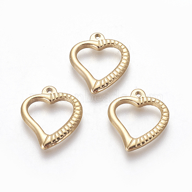 Golden Heart Stainless Steel+Cubic Zirconia Pendants