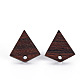 Walnut Wood Stud Earring Findings(WOOD-S054-49)-2