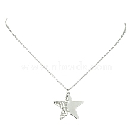 304 Stainless Steel Pendant Necklace for Women, Star, 17.24 inch(43.8cm), pendant: 24.5x26mm(NJEW-JN04387-01)