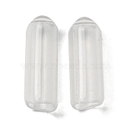 Silicone Round End Caps, Replacement Cap Cover Fit  for Hair Band, Clear, 15.5x5mm, Hole: 3.7mm(MAK-K021-12C)