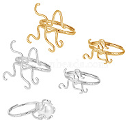 Elite 4Pcs 4 Style Adjustable Brass Ring Components, Twist Filigree Ring Settings, Mixed Color, US Size 7 3/4~8 1/2(18~18.5mm), Tray: 16~24.5x17~23mm, 1pc/style(RJEW-PH0005-23)