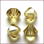 Imitation Austrian Crystal Beads, Grade AAA, Faceted, Bicone, Dark Khaki, 4x4mm, Hole: 0.7~0.9mm(SWAR-F022-4x4mm-213)