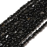 Natural Obsidian Beads Strands, Nuggets,  7~11x5~8x3.5~5.5mm, Hole: 1mm, about 44~50pcs/strand, 38.5~39.5cm(G-I351-A08)