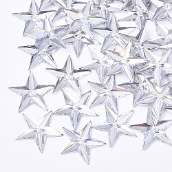 Plastic Cabochons, Star, Clear, 13x14x1.5mm, about 2000pcs/bag(KY-T012-02M)