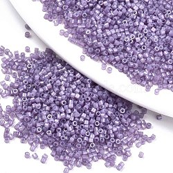 11/0 Grade A Baking Paint Glass Seed Beads, Cylinder, Uniform Seed Bead Size, Opaque Colours Luster, Lilac, about 1.5x1mm, Hole: 0.5mm, about 20000pcs/bag(SEED-S030-1151)