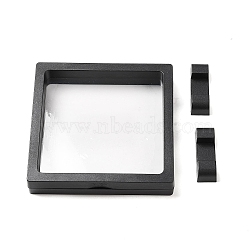Plastic Frame Stands, with Transparent Membrane, 3D Floating Frame Display Holder, Coin Display Box, Black, 11x11.5x2cm(ODIS-N010-04A)